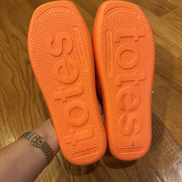 Totes Everywear Slides Sandals Summer Orange Womens Size 11  NEW - Picture 5 of 8
